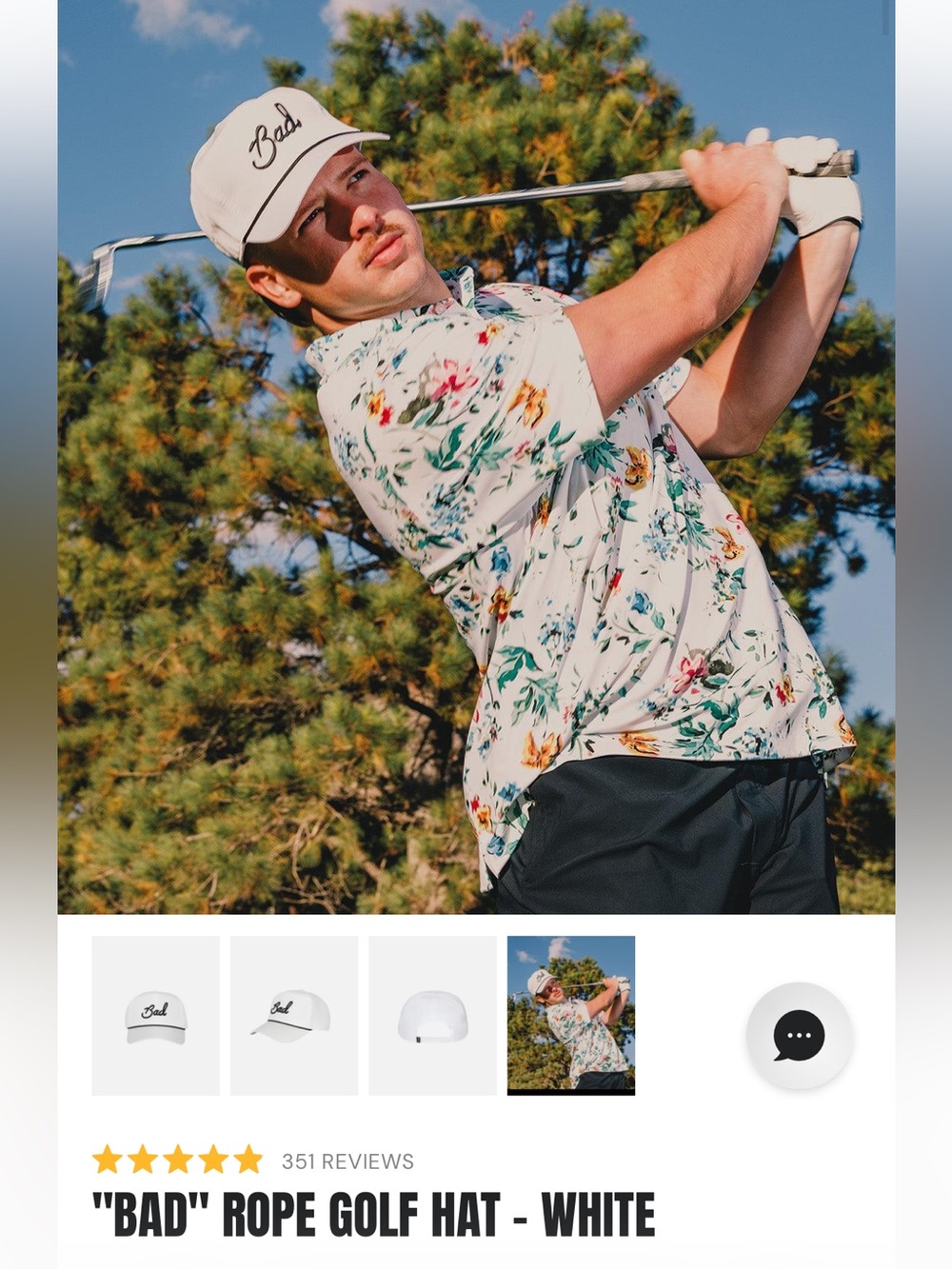 Bad Birdie White Logo Golf Hat
